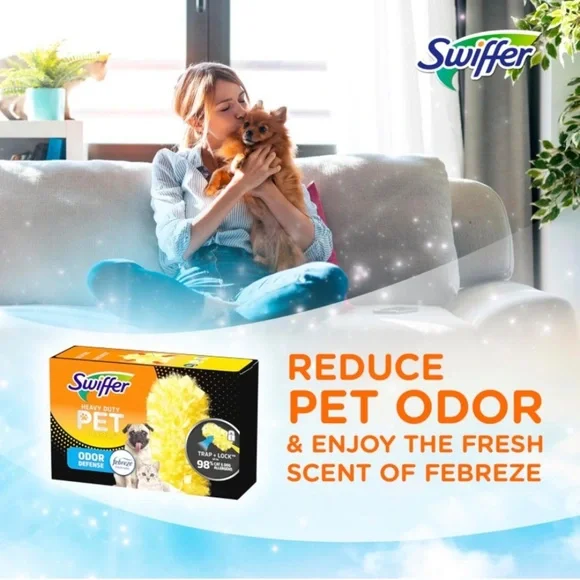 Swiffer Duster Pet Heavy Duty Refills with Febreze Odor Defense, 3Count Lot of 2 - Picture 4 of 5